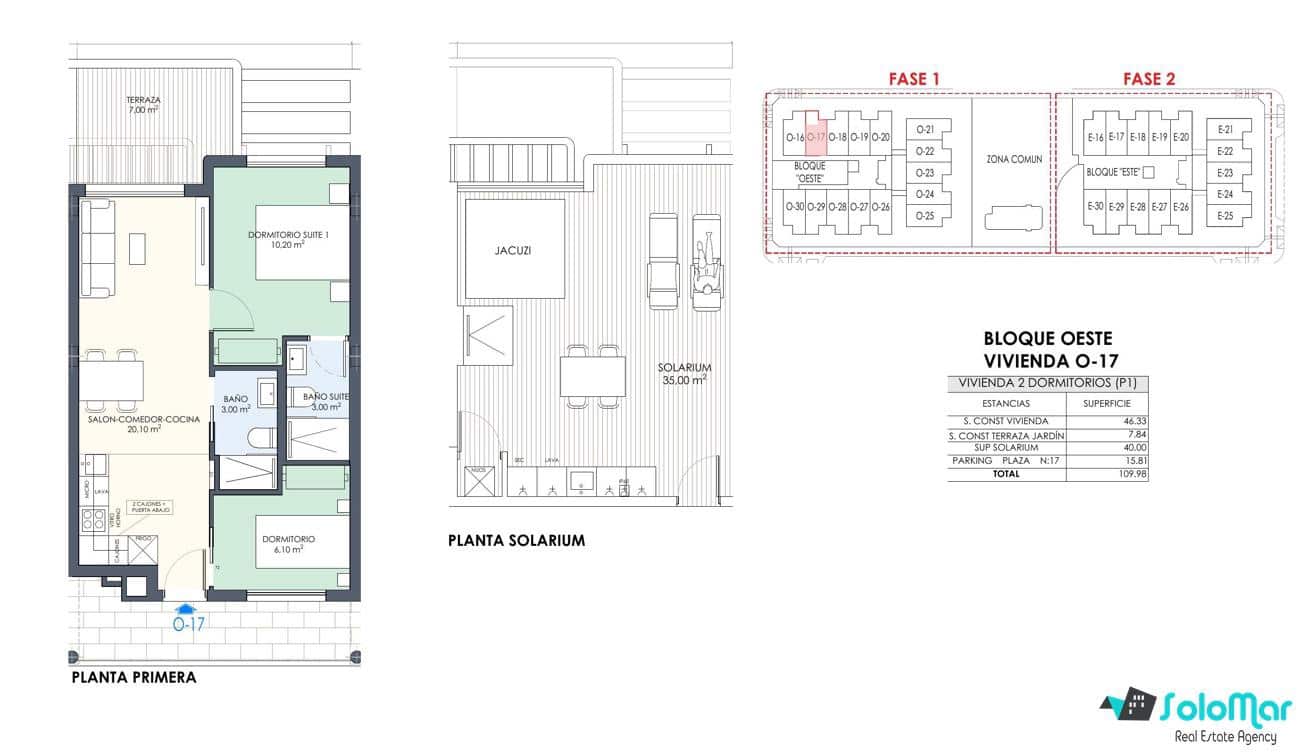 2 makuuhuone Bungalow myytävänä paikassa Torre de la Horadada mukana uima-altaan - 339 000 € (Ref: 8826317)