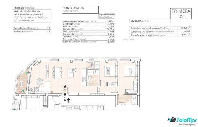 2 sypialnia Apartament na sprzedaż w Hondón de las Nieves - 205 000 € (Ref: 8845212)