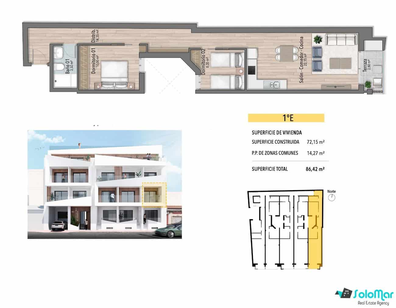 2 camera da letto Appartamento in vendita in Torrevieja con piscina - 260.000 € (Rif: 8850374)