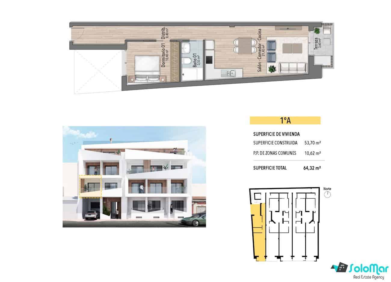 1 chambre Appartement à vendre à Torrevieja avec piscine - 239 000 € (Ref: 8850375)
