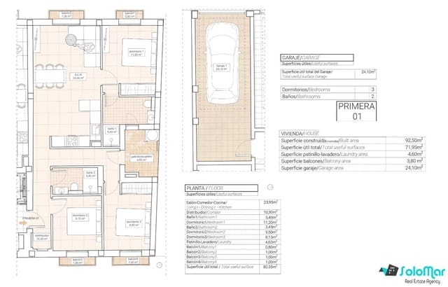 3 bedroom Apartment for sale in Hondón de las Nieves - € 250,000 (Ref: 8895650)