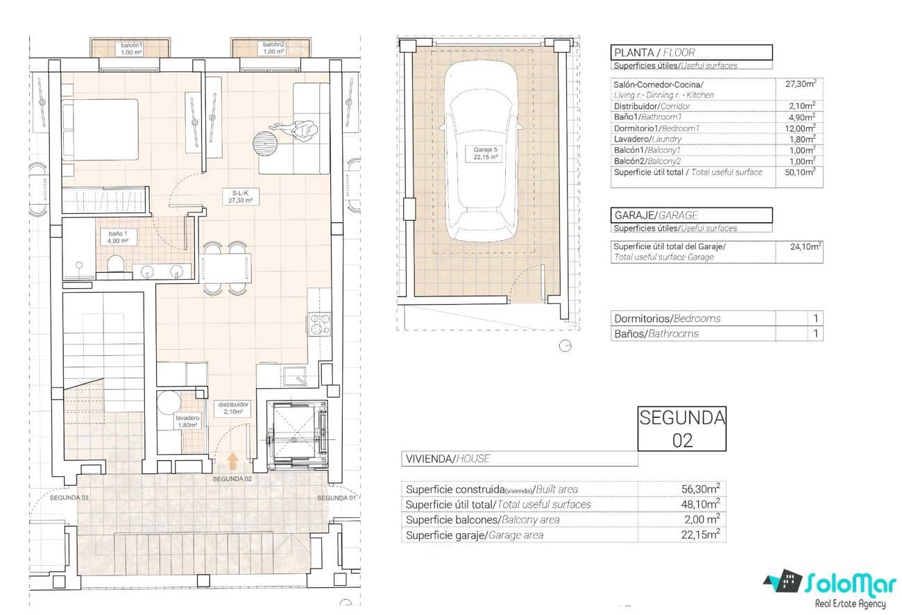 1 camera da letto Appartamento in vendita in Hondon de las Nieves - 175.000 € (Rif: 8895651)