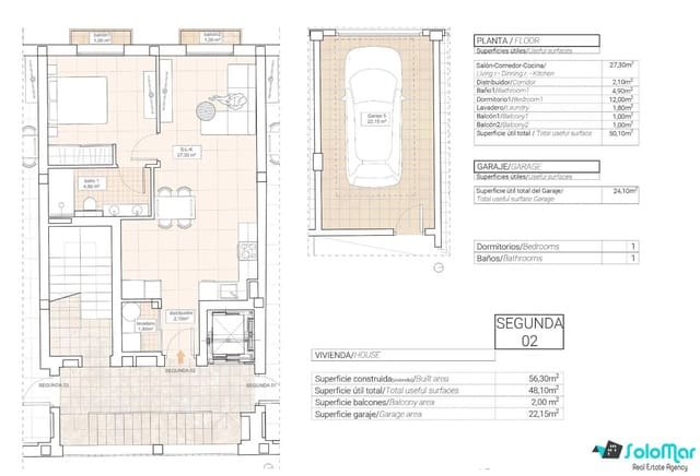 1 camera da letto Appartamento in vendita in Hondón de las Nieves - 175.000 € (Rif: 8895651)