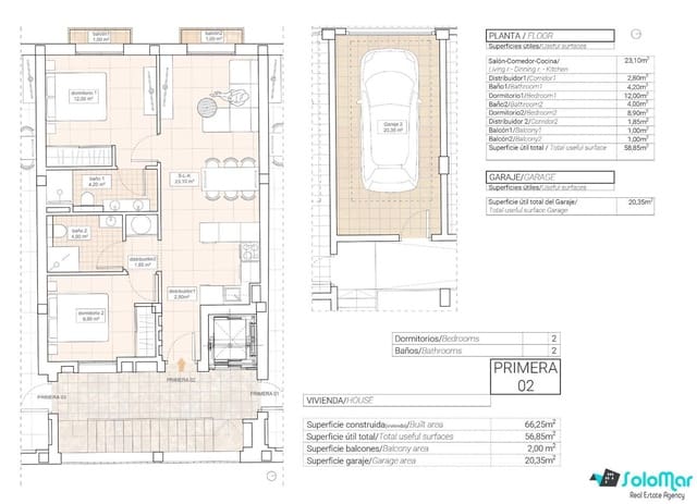 2 slaapkamer Appartement te koop in Hondón de las Nieves - € 198.000 (Ref: 8895652)