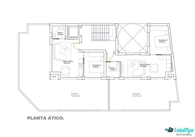 1 chambre Penthouse à vendre à Zona Pueblo, Guardamar del Segura - 264 500 € (Ref: 8905729)