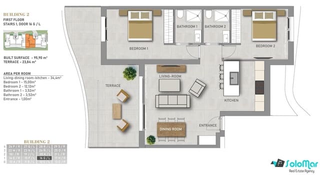 2 makuuhuone Huoneisto myytävänä paikassa El Raso, Guardamar del Segura mukana uima-altaan - 269 000 € (Ref: 8935782)