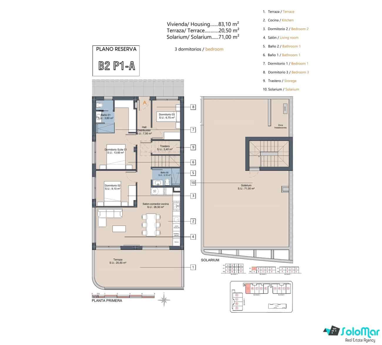 3 soveværelse Penthouse til salg i Los Alcazares med swimmingpool - € 339.000 (Ref: 8944921)