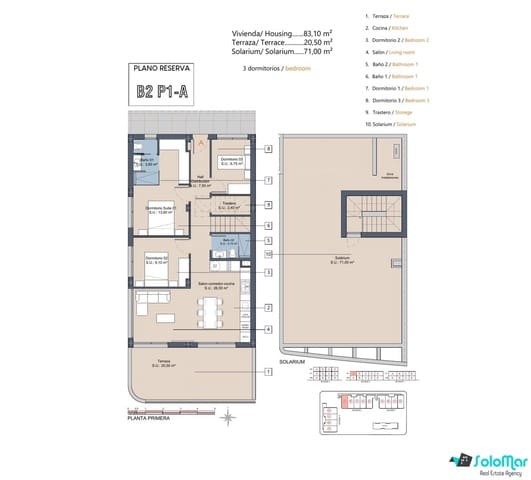3 soveværelse Penthouse til salg i Las Lomas de Rame - Bahía Bella, Los Alcázares med swimmingpool - € 339.000 (Ref: 8944921)