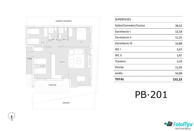 3 quarto Bungalow para venda em San Miguel de Salinas com piscina - 249 900 € (Ref: 8967497)