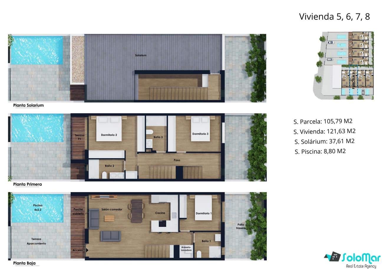 3 makuuhuone Omakotitalo myytävänä paikassa Pilar de la Horadada mukana uima-altaan - 385 000 € (Ref: 8987383)