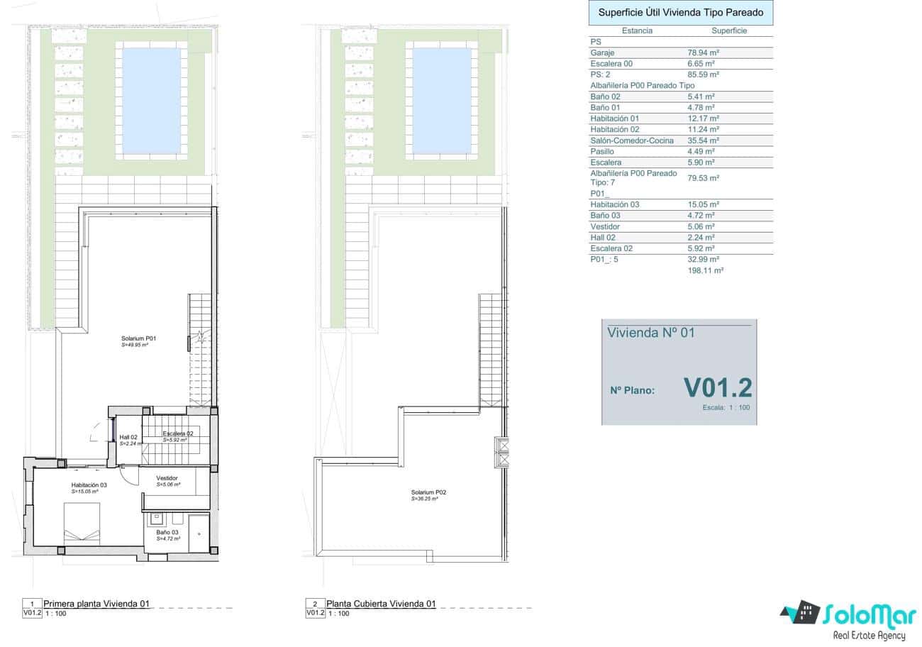 Chalet de 3 habitaciones en Los Alcázares en venta con piscina garaje - 442.000 € (Ref: 9015900)