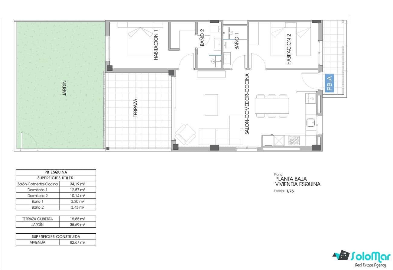 2 quarto Apartamento para venda em La Villajoyosa / Vila Joiosa com piscina - 369 000 € (Ref: 9033433)