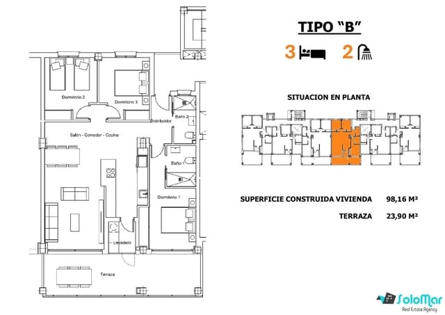 3 slaapkamer Appartement te koop in San Miguel de Salinas met zwembad - € 276.000 (Ref: 9035054)