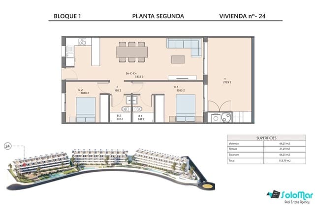 2 slaapkamer Appartement te koop in Benidorm met zwembad - € 299.900 (Ref: 9049233)