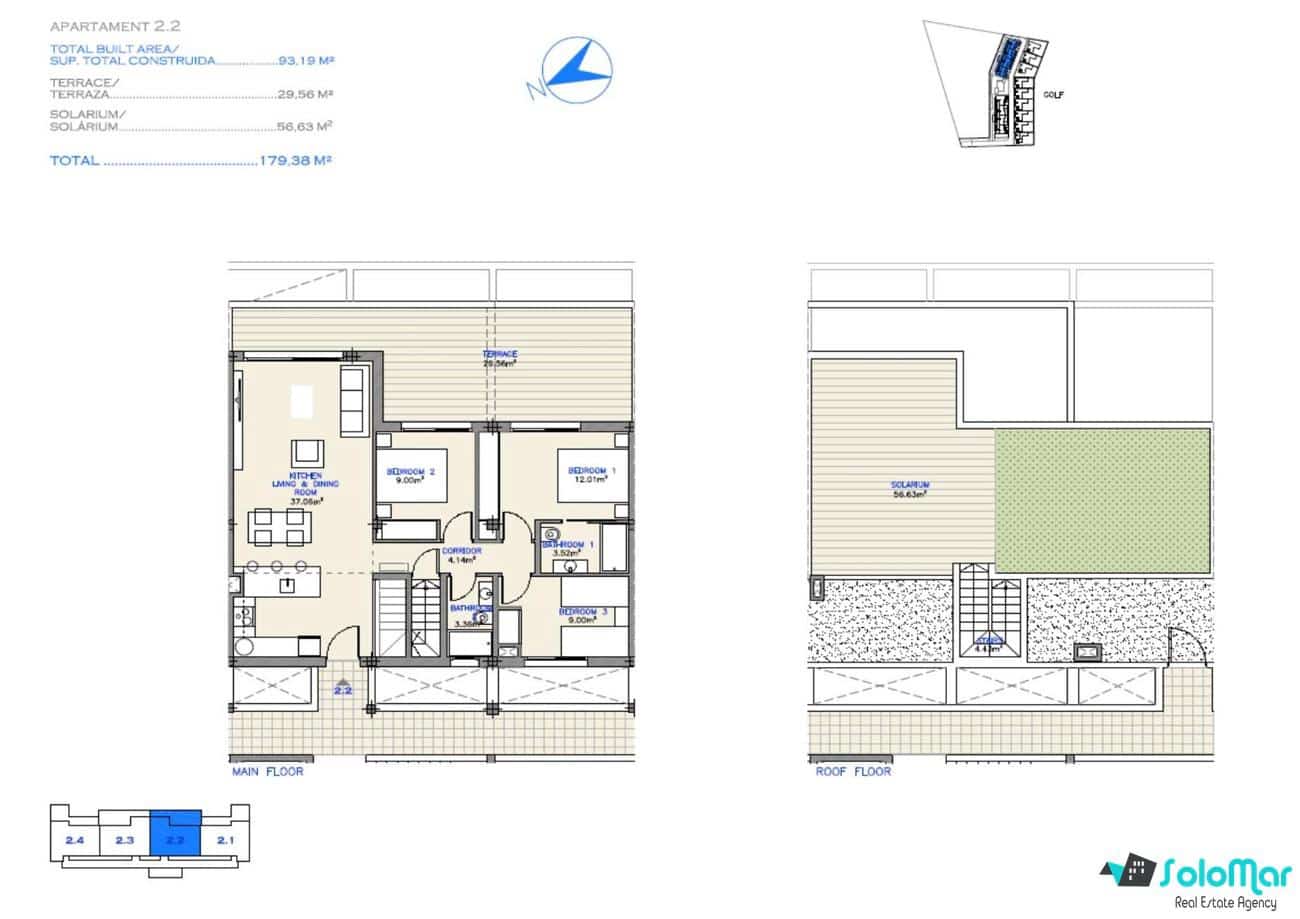 3 bedroom Apartment for sale in Los Alcazares with pool - € 435,000 (Ref: 9064063)