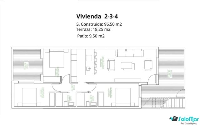 3 slaapkamer Bungalow te koop in San Pedro del Pinatar ciudad, San Pedro del Pinatar met zwembad - € 269.900 (Ref: 9123719)