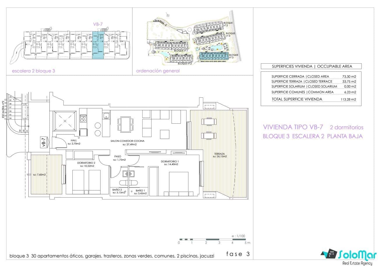 2 bedroom Apartment for sale in Playa Flamenca with pool - € 325,000 (Ref: 9133116)