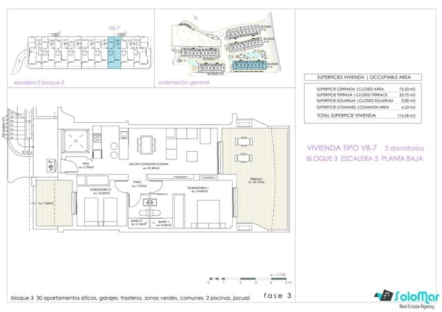 Apartamento de 2 habitaciones en Playa Flamenca, Orihuela en venta con piscina - 325.000 € (Ref: 9133116)