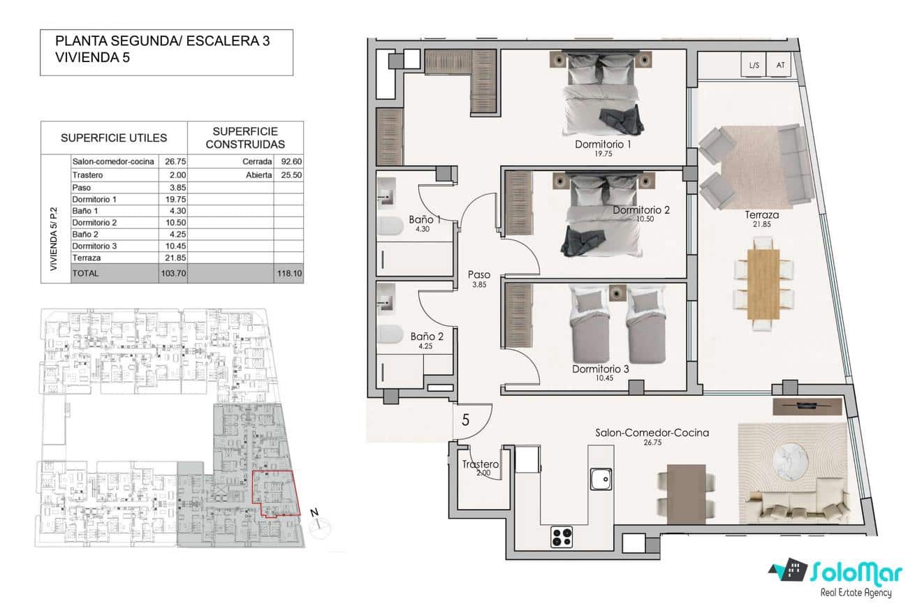 3 slaapkamer Appartement te koop in Santa Pola met zwembad - € 325.000 (Ref: 9150913)