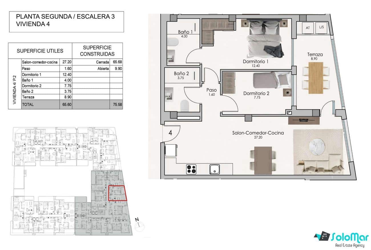 2 soveværelse Lejlighed til salg i Santa Pola med swimmingpool - € 255.000 (Ref: 9150914)