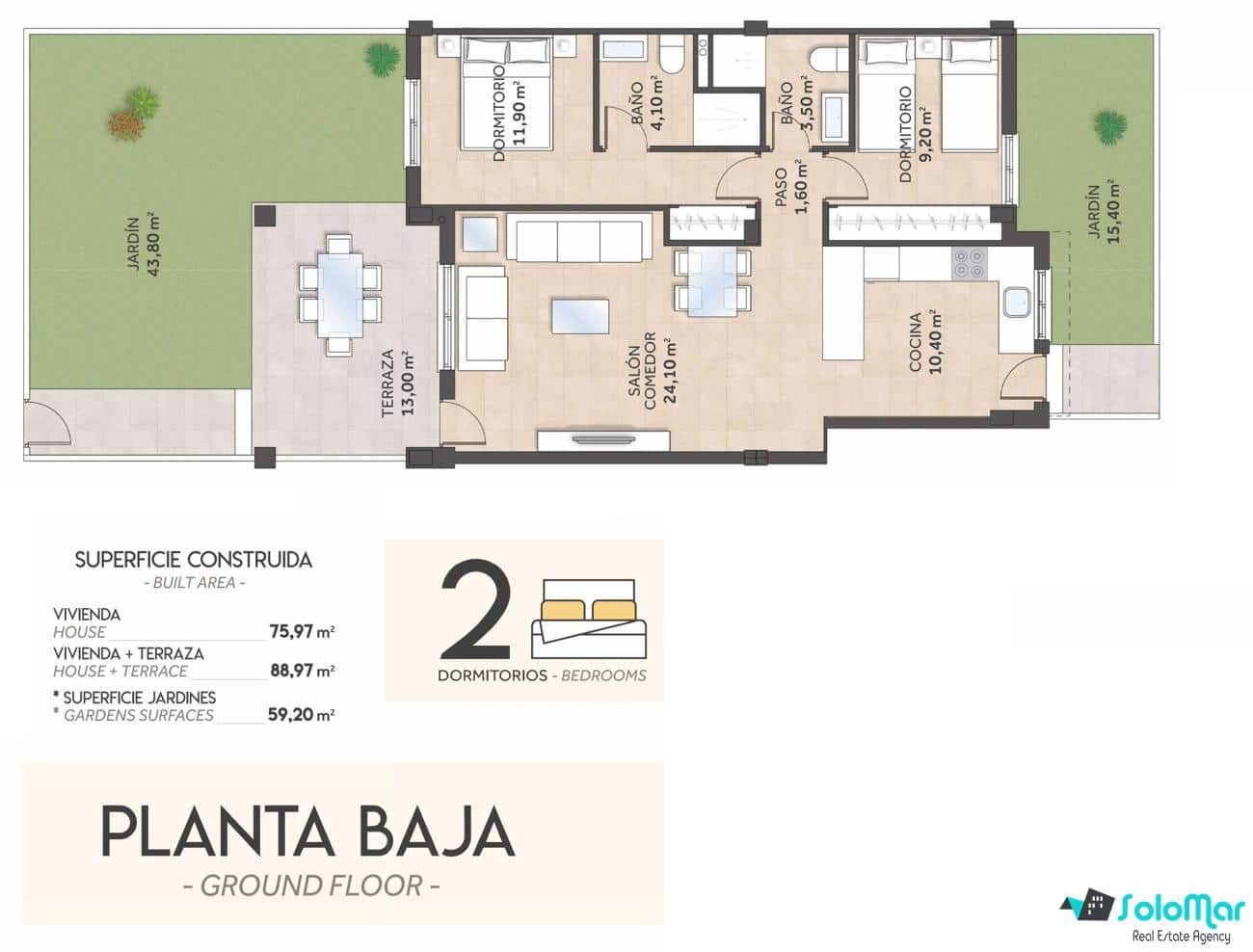 2 chambre Bungalow à vendre à San Miguel de Salinas avec piscine - 239 900 € (Ref: 9184519)