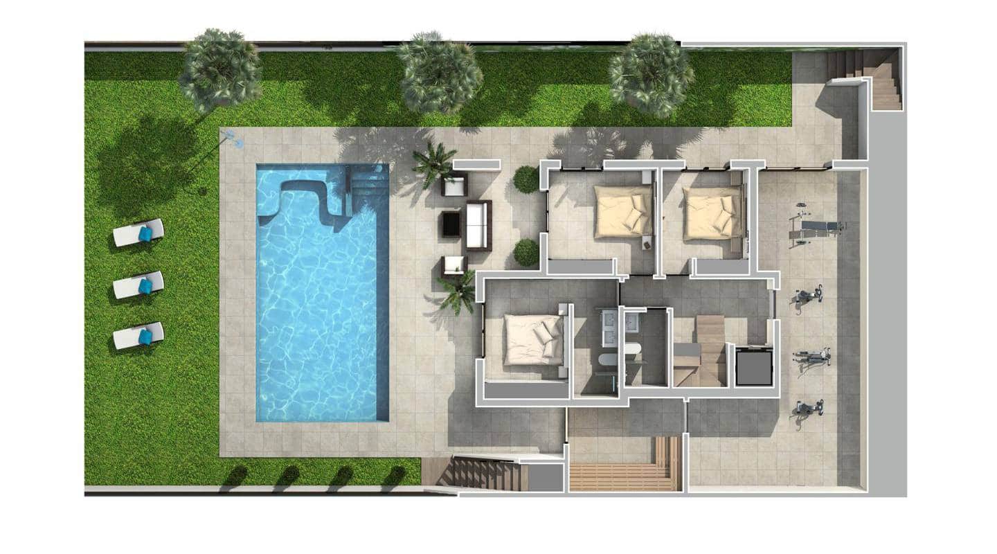 3 Zimmer Villa zu verkaufen in Ciudad Quesada mit Pool - 852.000 € (Ref: 7950516)