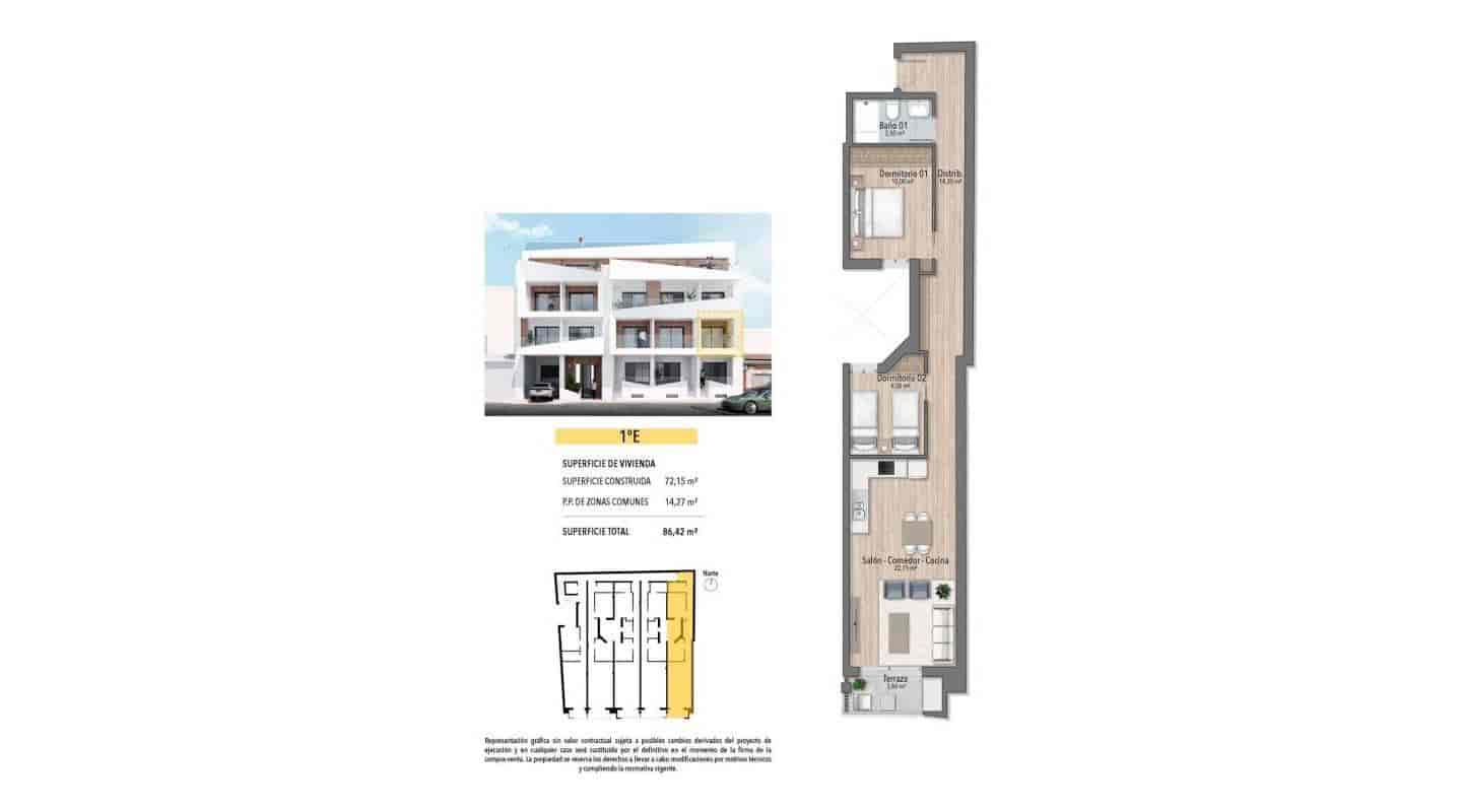 Apartamento de 2 habitaciones en Torrevieja en venta con piscina - 260.000 € (Ref: 8651468)