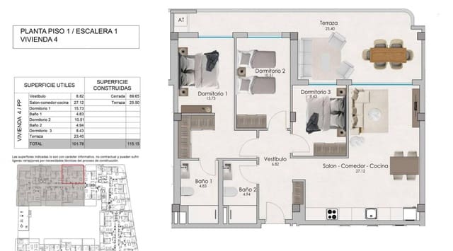 Apartamento de 3 habitaciones en Norte, Santa Pola en venta con piscina - 330.000 € (Ref: 8670915)