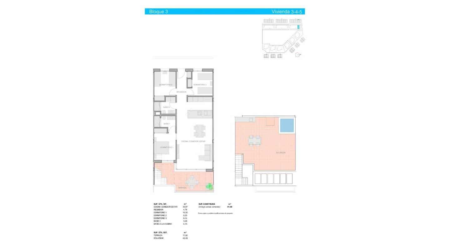 3 soveværelse Penthouse til salg i Guardamar del Segura med swimmingpool - € 344.900 (Ref: 8671267)