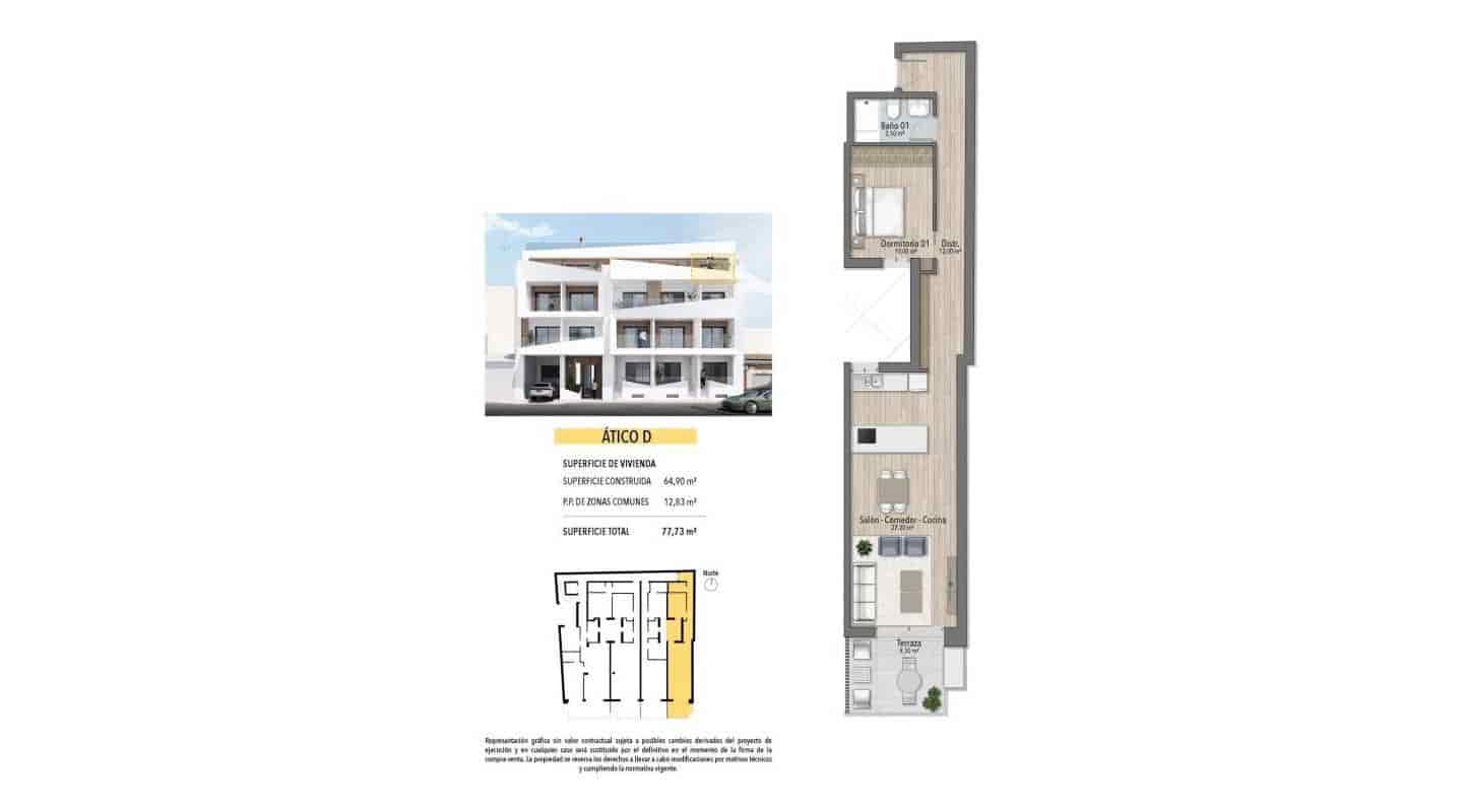 2 soveværelse Penthouse til salg i Torrevieja med swimmingpool - € 388.000 (Ref: 8681097)
