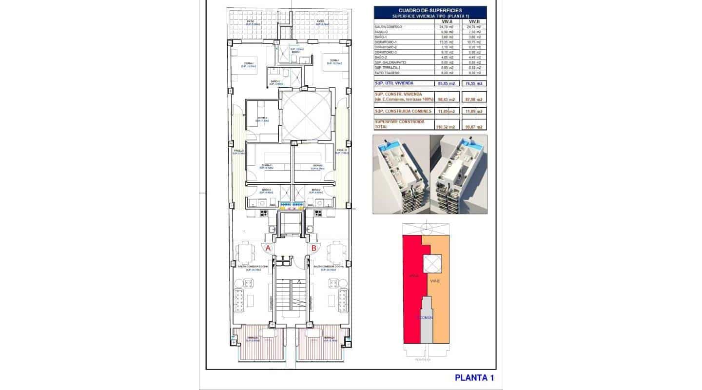 3 makuuhuone Huoneisto myytävänä paikassa Torrevieja mukana uima-altaan - 309 000 € (Ref: 8690123)