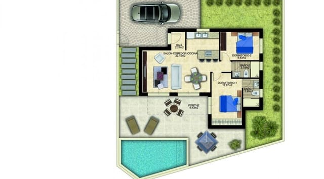 2 soveværelse Villa til salg i Benijófar med swimmingpool - € 453.000 (Ref: 9357250)