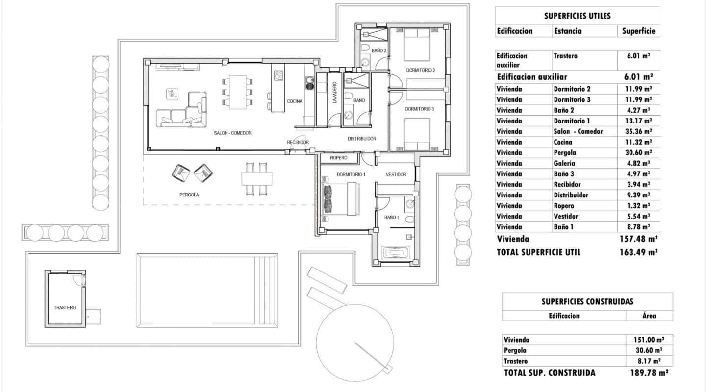 3 bedroom Villa for sale in Aspe with pool - € 451,500 (Ref: 9462642)