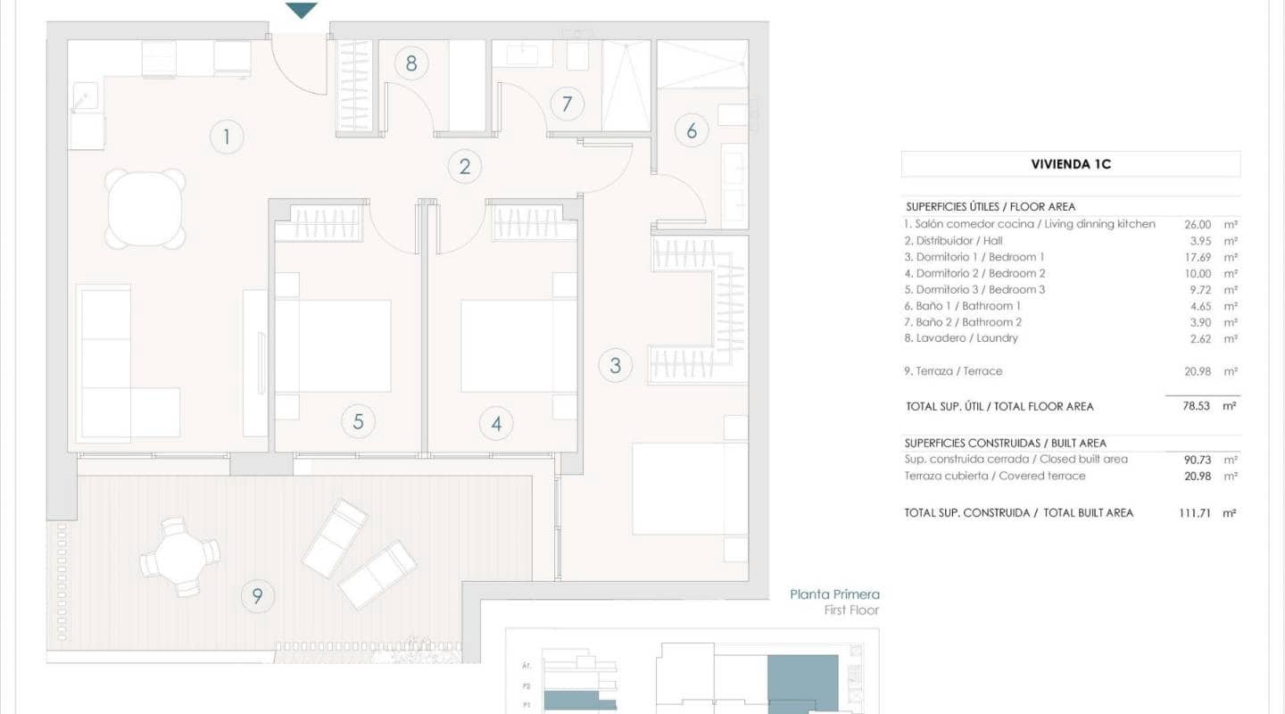 3 soveværelse Lejlighed til salg i Benijofar med swimmingpool - € 294.000 (Ref: 9484045)