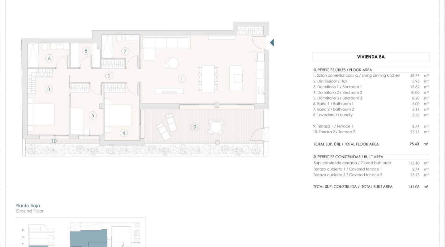 3 Zimmer Apartment zu verkaufen in Benijofar mit Pool - 350.000 € (Ref: 9484049)