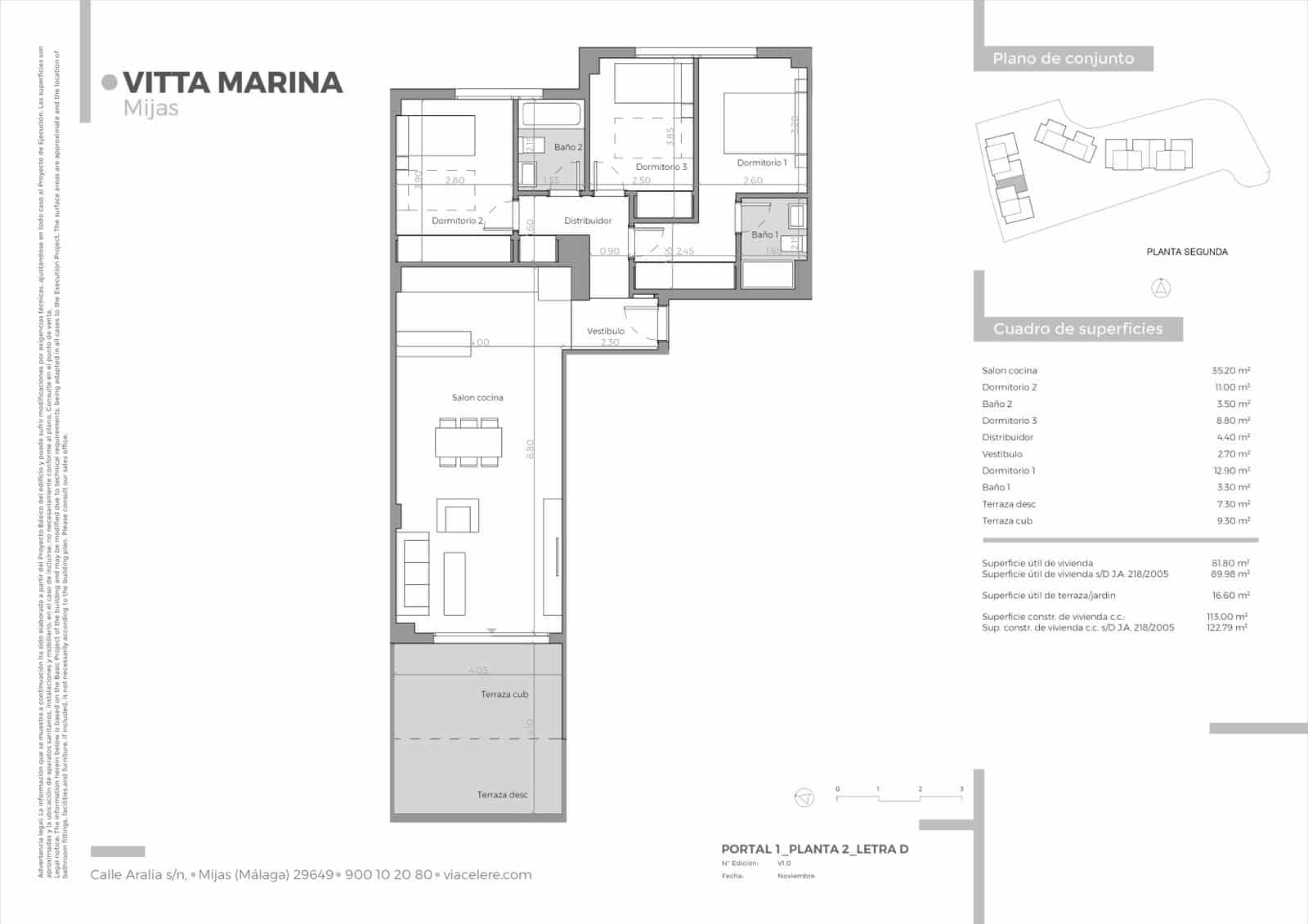 3 slaapkamer Appartement te koop in Mijas Costa met zwembad - € 491.800 (Ref: 10001201)