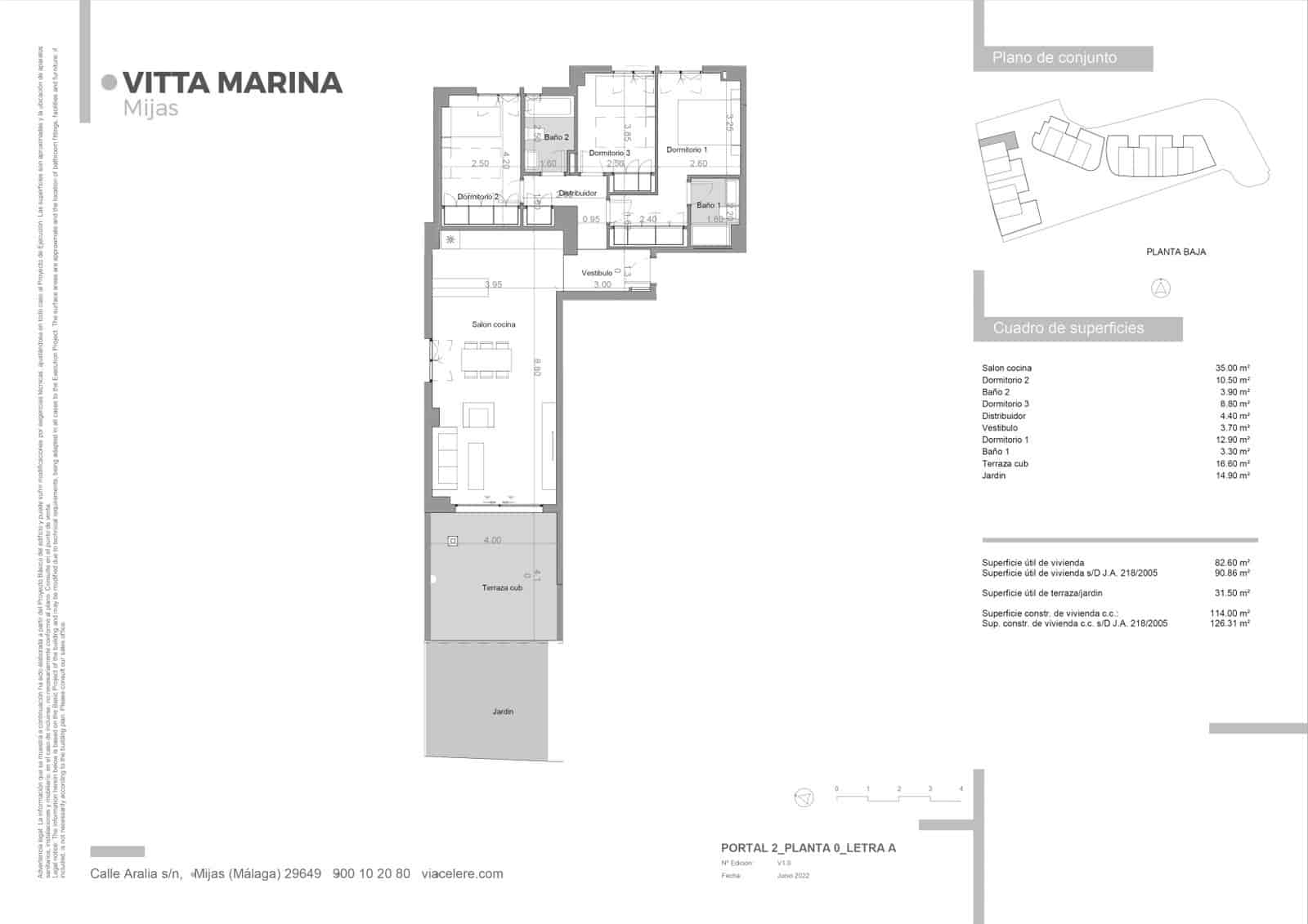 3 slaapkamer Appartement te koop in Mijas Costa met zwembad - € 491.800 (Ref: 10001201)