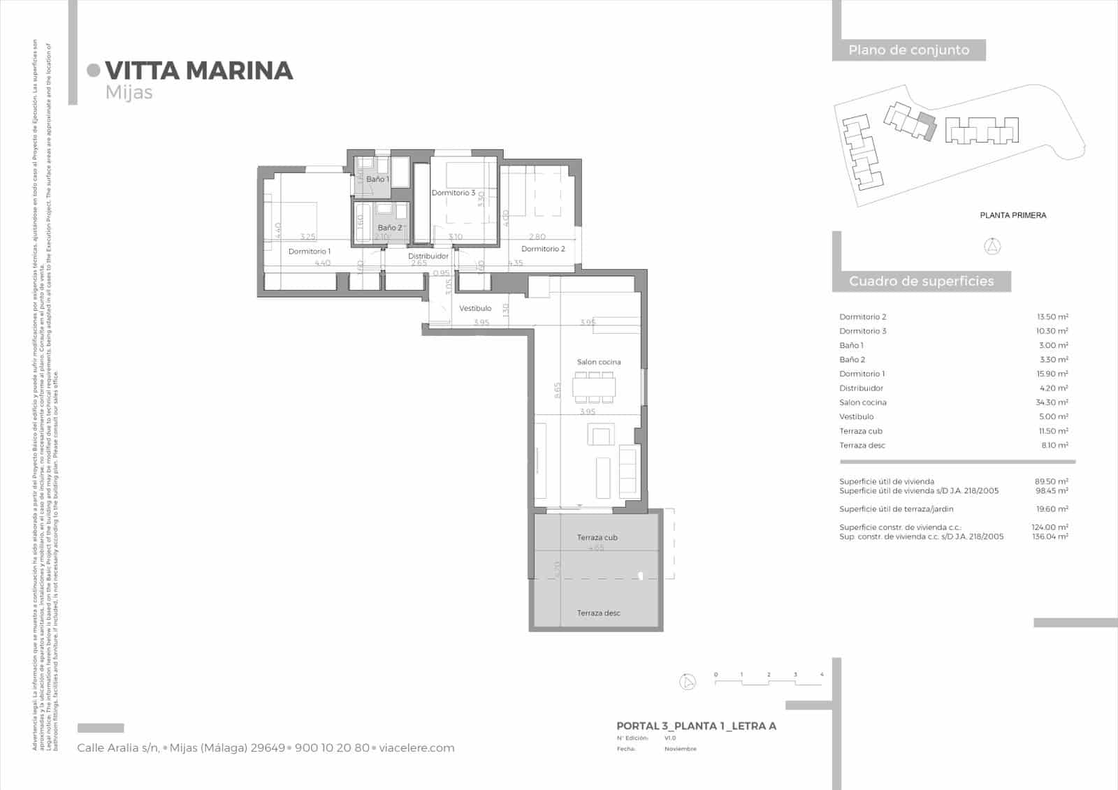 3 slaapkamer Appartement te koop in Mijas Costa met zwembad - € 491.800 (Ref: 10001201)