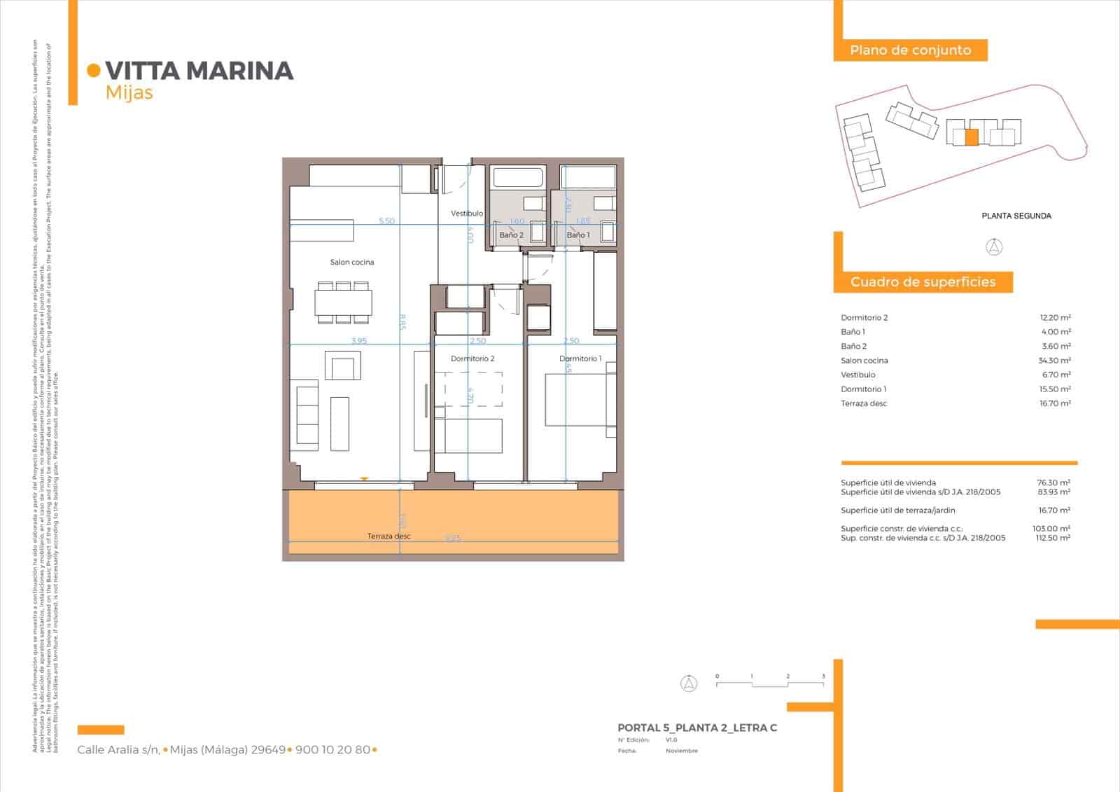 3 slaapkamer Appartement te koop in Mijas Costa met zwembad - € 491.800 (Ref: 10001201)