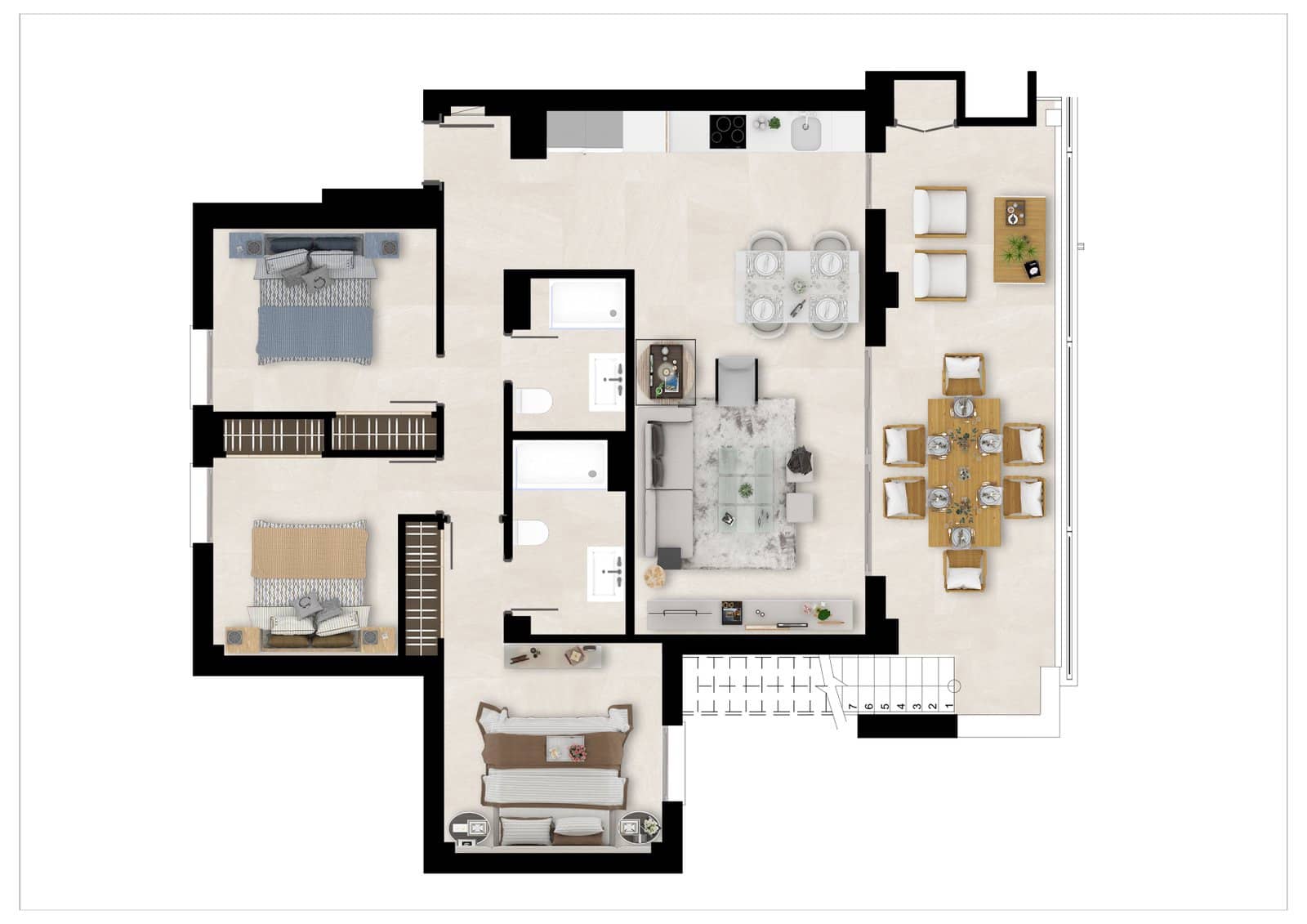 3 sypialnia Apartament na sprzedaż w Mijas z basenem - 500 000 € (Ref: 10031625)