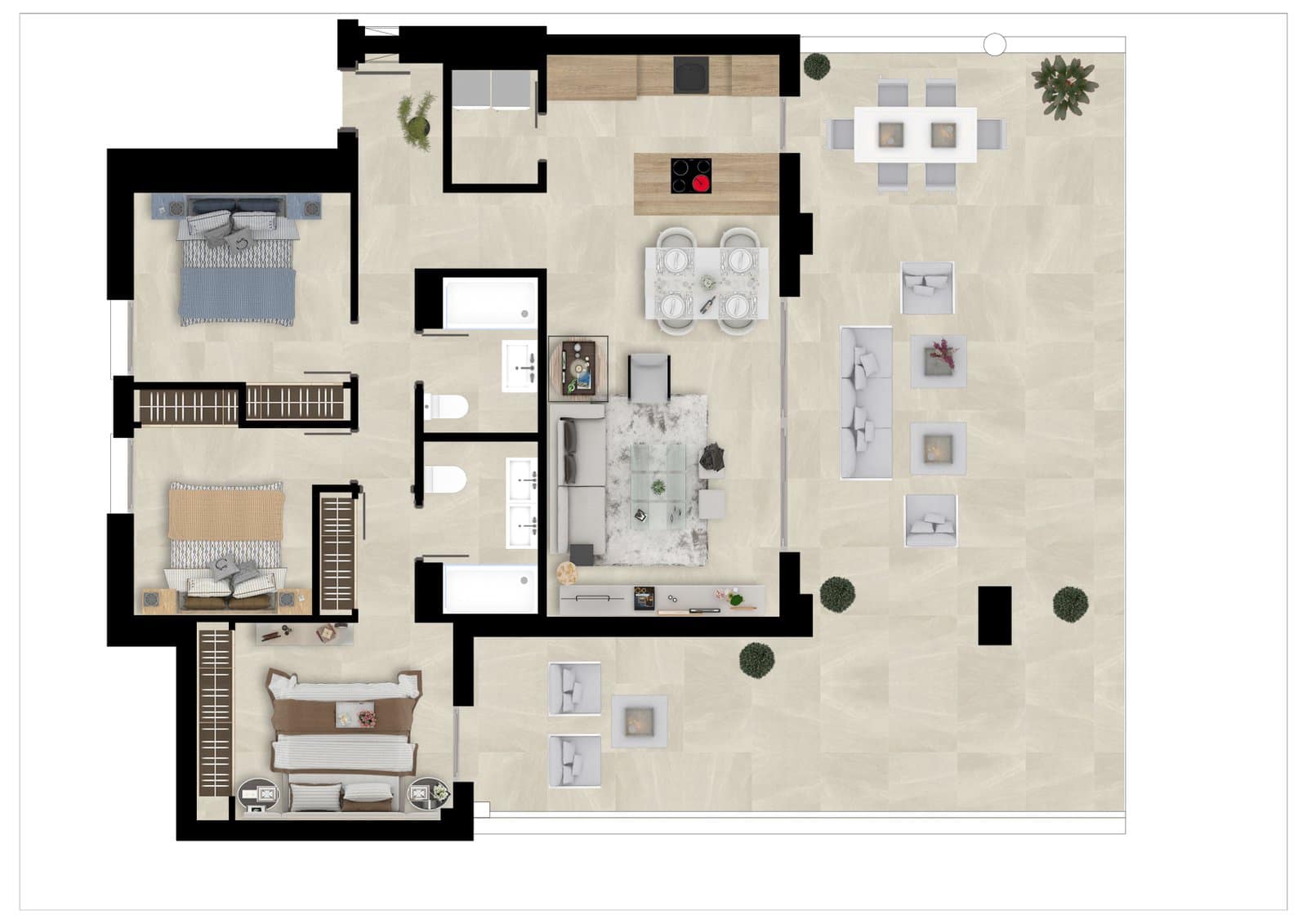 3 sypialnia Apartament na sprzedaż w Mijas z basenem - 500 000 € (Ref: 10031625)