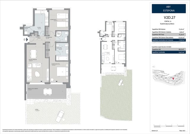 2 quarto Apartamento para venda em Estepona Golf, Estepona com piscina - 320 000 € (Ref: 9451944)