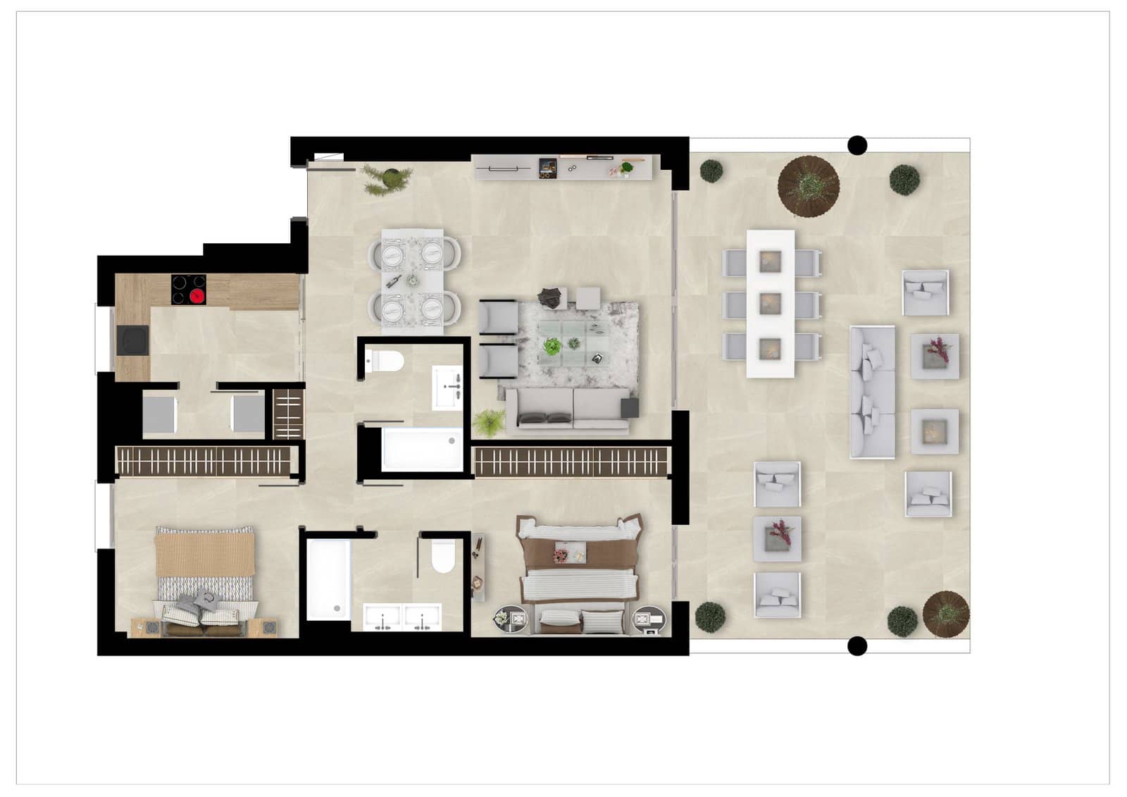 3 makuuhuone Huoneisto myytävänä paikassa Mijas mukana uima-altaan - 445 000 € (Ref: 9451956)