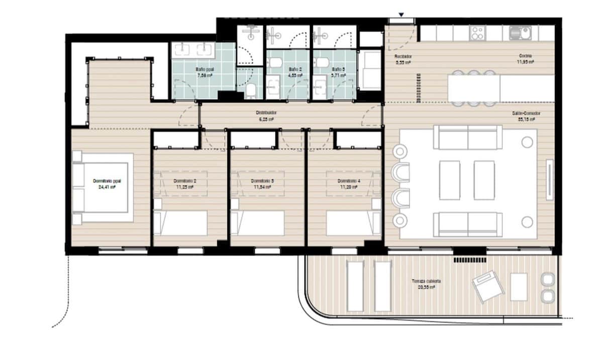 4 quarto Apartamento para venda em Marbella com piscina garagem - 1 100 000 € (Ref: 7772441)