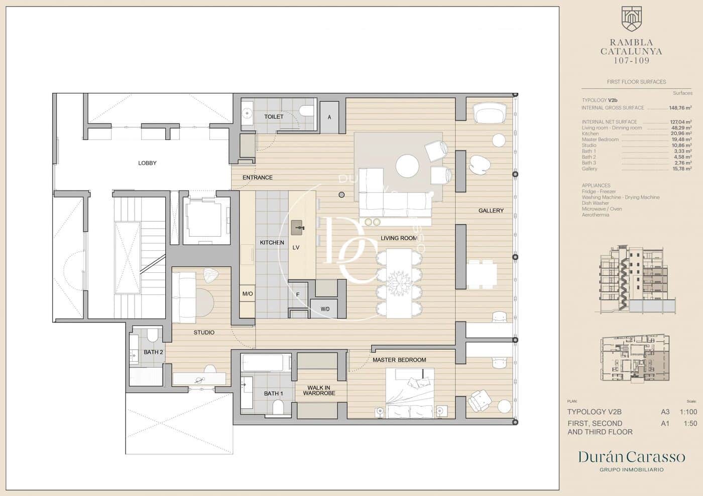 2 Zimmer Apartment zu verkaufen in Barcelona Stadt - 1.650.000 € (Ref: 9933923)