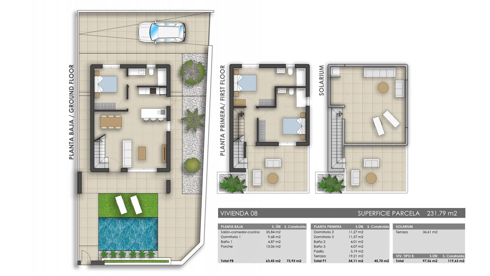 3 bedroom Villa for sale in Pilar de la Horadada with pool - € 469,000 (Ref: 9226601)