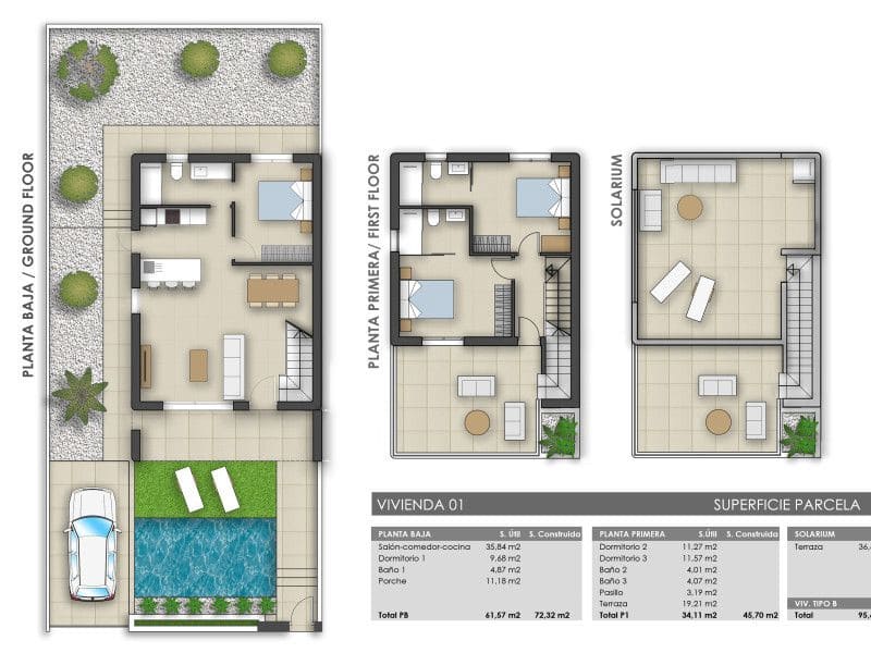 3 chambre Villa/Maison à vendre à Pilar de la Horadada avec piscine - 489 000 € (Ref: 9226601)