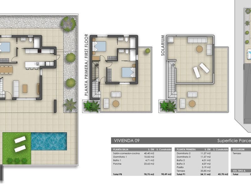 3 chambre Villa/Maison à vendre à Pilar de la Horadada avec piscine - 489 000 € (Ref: 9226601)