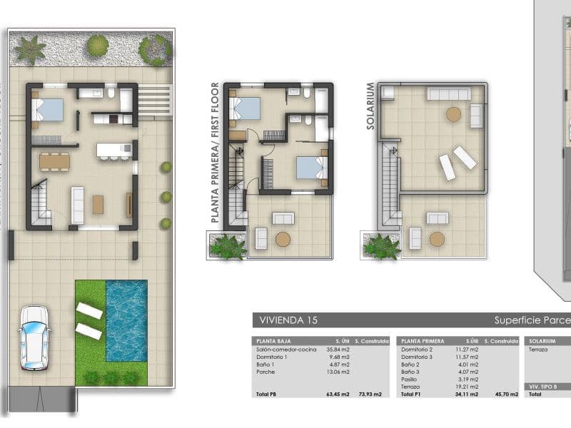 3 chambre Villa/Maison à vendre à Pilar de la Horadada avec piscine - 489 000 € (Ref: 9226601)