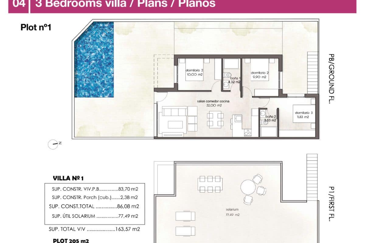 2 bedroom Villa for sale in Pilar de la Horadada with pool - € 350,000 (Ref: 9719992)